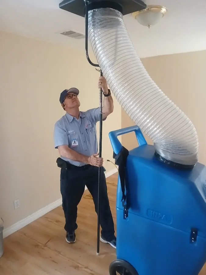 HVAC Installation technician using HEPA equipment in Azle